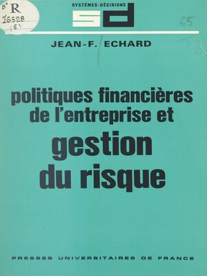cover image of Politiques financières de l'entreprise et gestion du risque